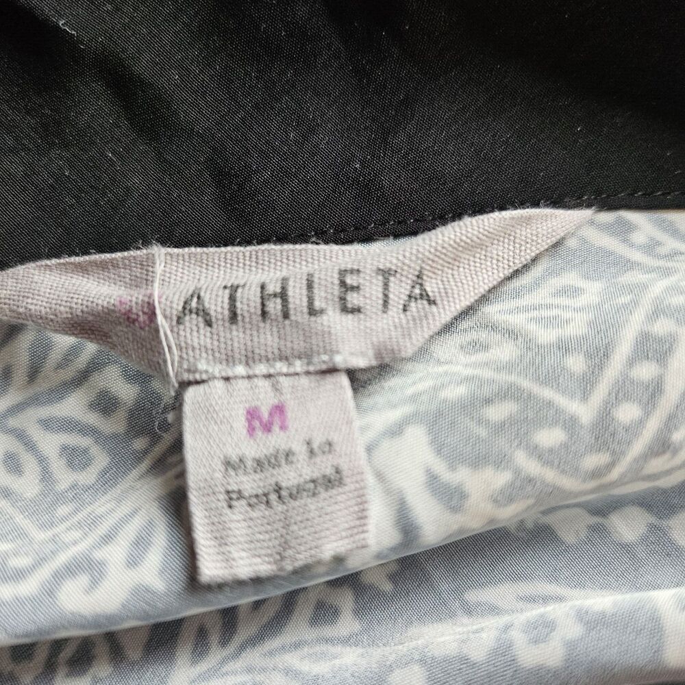 Athleta Black and White Bandana Print Midi Dress- Medium - Picture 3 of 7